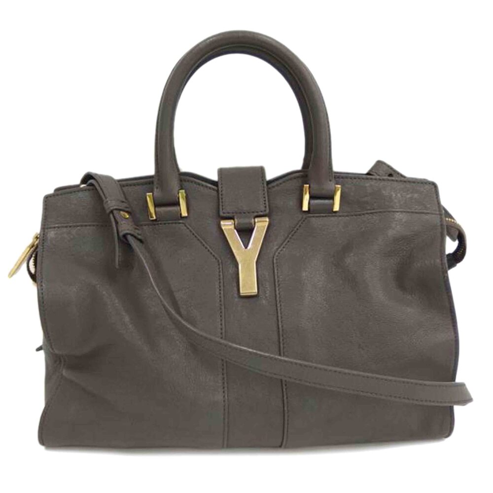 SAINT LAURENT Cabas Y Line Bag Gray